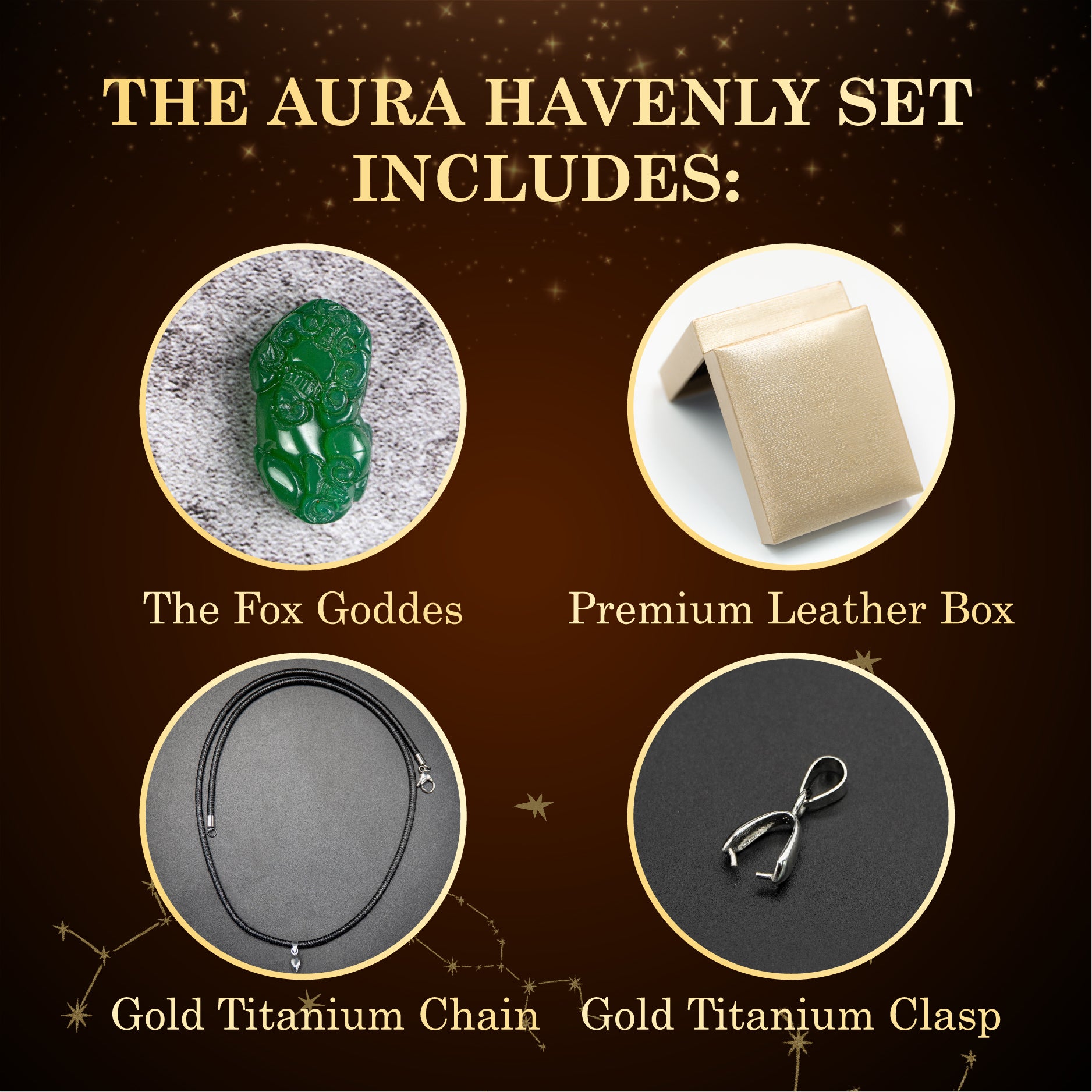 Aura Havenly "Peace and Prosperity Energy" Green Pixiu Necklace