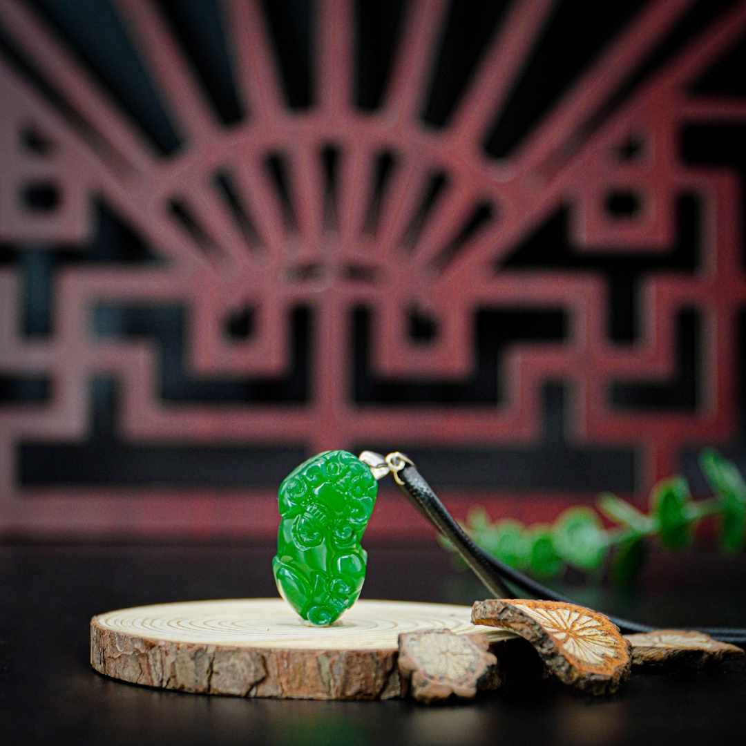 Aura Havenly "Peace and Prosperity Energy" Green Pixiu Necklace