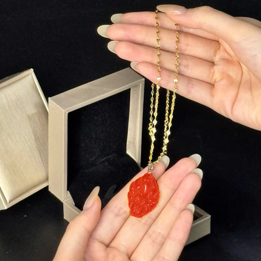 Aura Havenly "Passion and Vitality Energy" Red Fox Queen Necklace