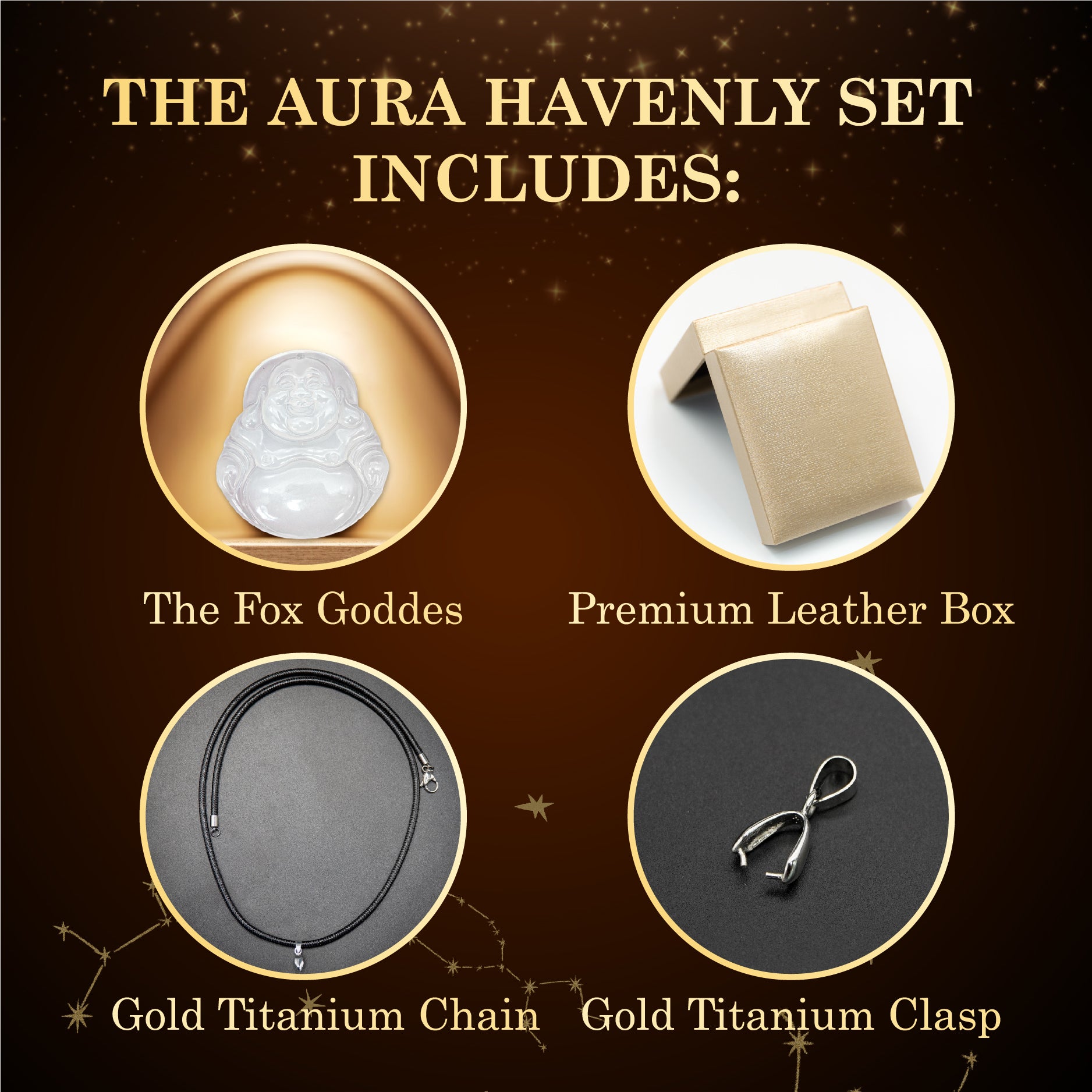 Aura Havenly "Purity and Blessing Energy" White Laughing Buddha Necklace