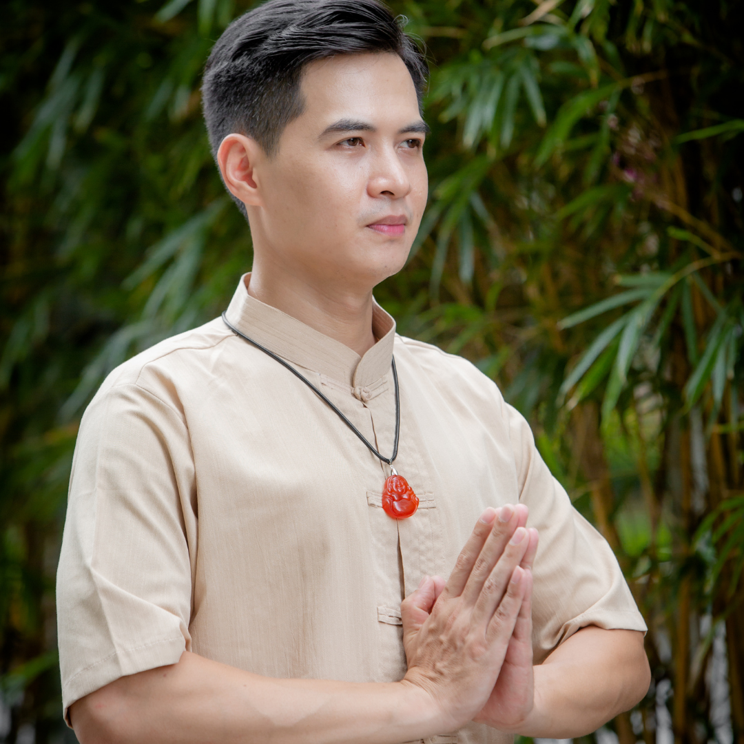 Aura Havenly "Happiness and Vitality Energy" Red Laughing Buddha Necklace