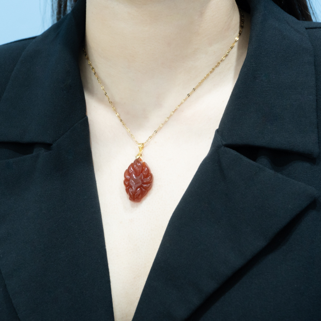 Aura Havenly "Passion and Vitality Energy" Red Fox Queen Necklace