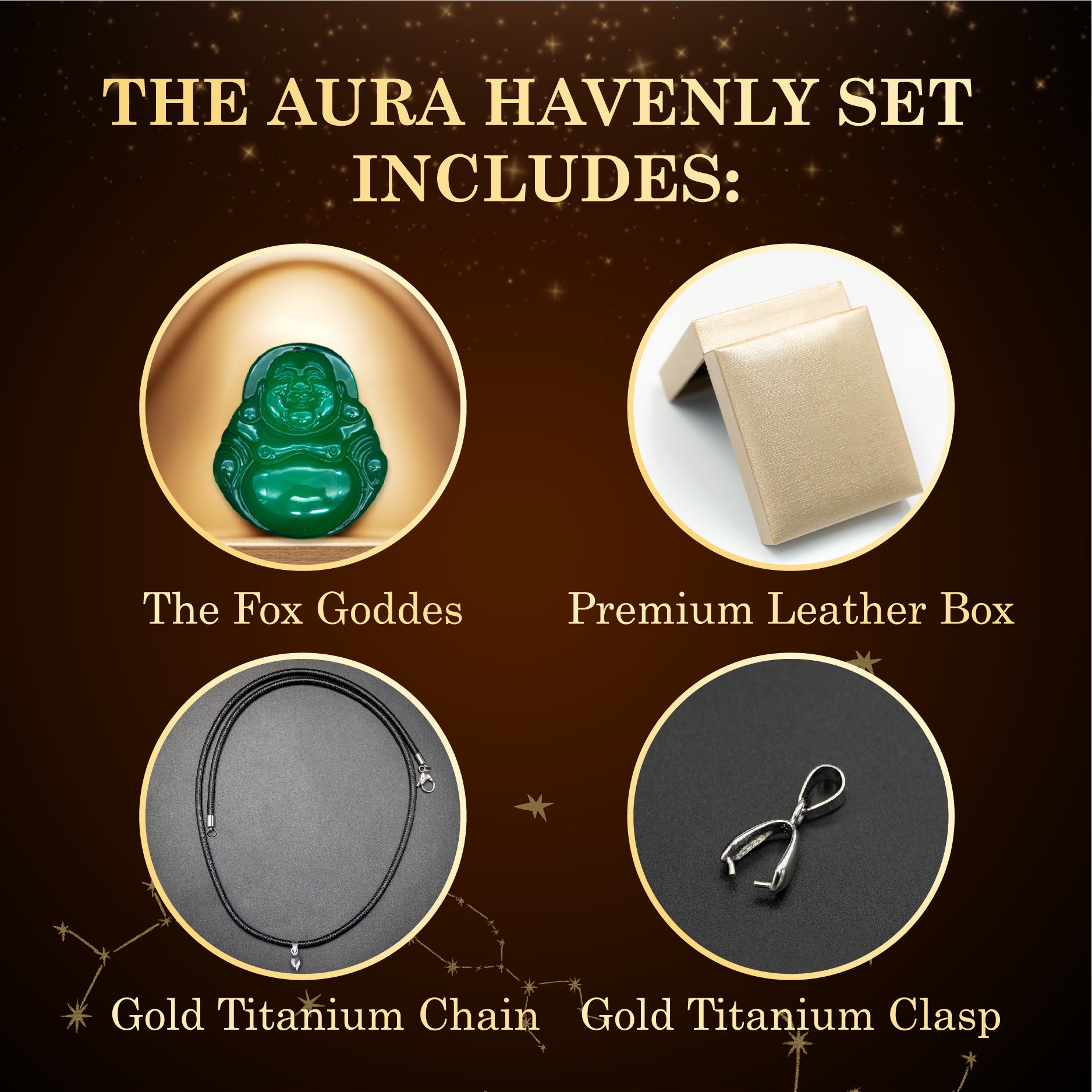 Aura Havenly "Peace and Prosperity Energy" Green Laughing Buddha Necklace