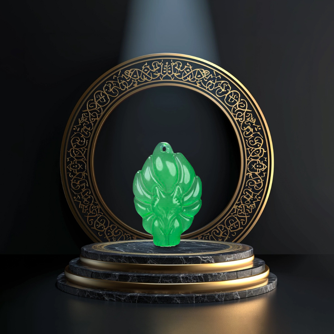 Aura Havenly "Harmony and Prosperity Energy" Green Fox Queen Necklace