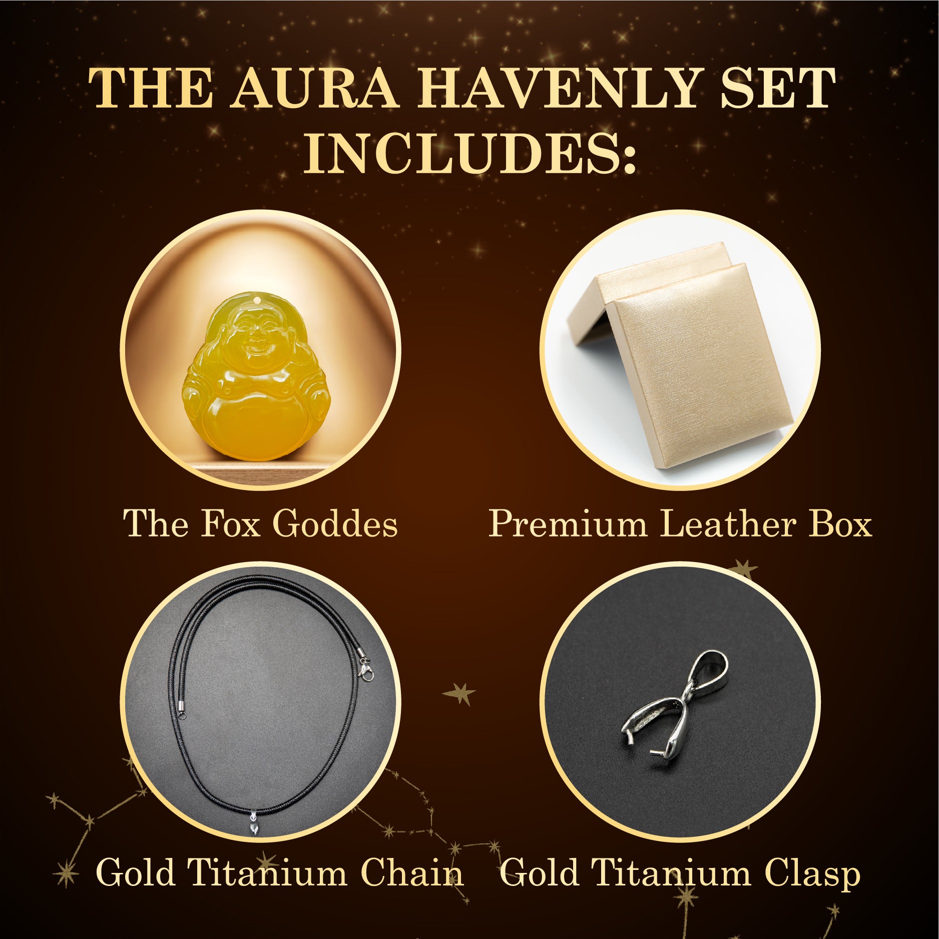Aura Havenly "Wealth and Joy Energy" Yellow Laughing Buddha Necklace