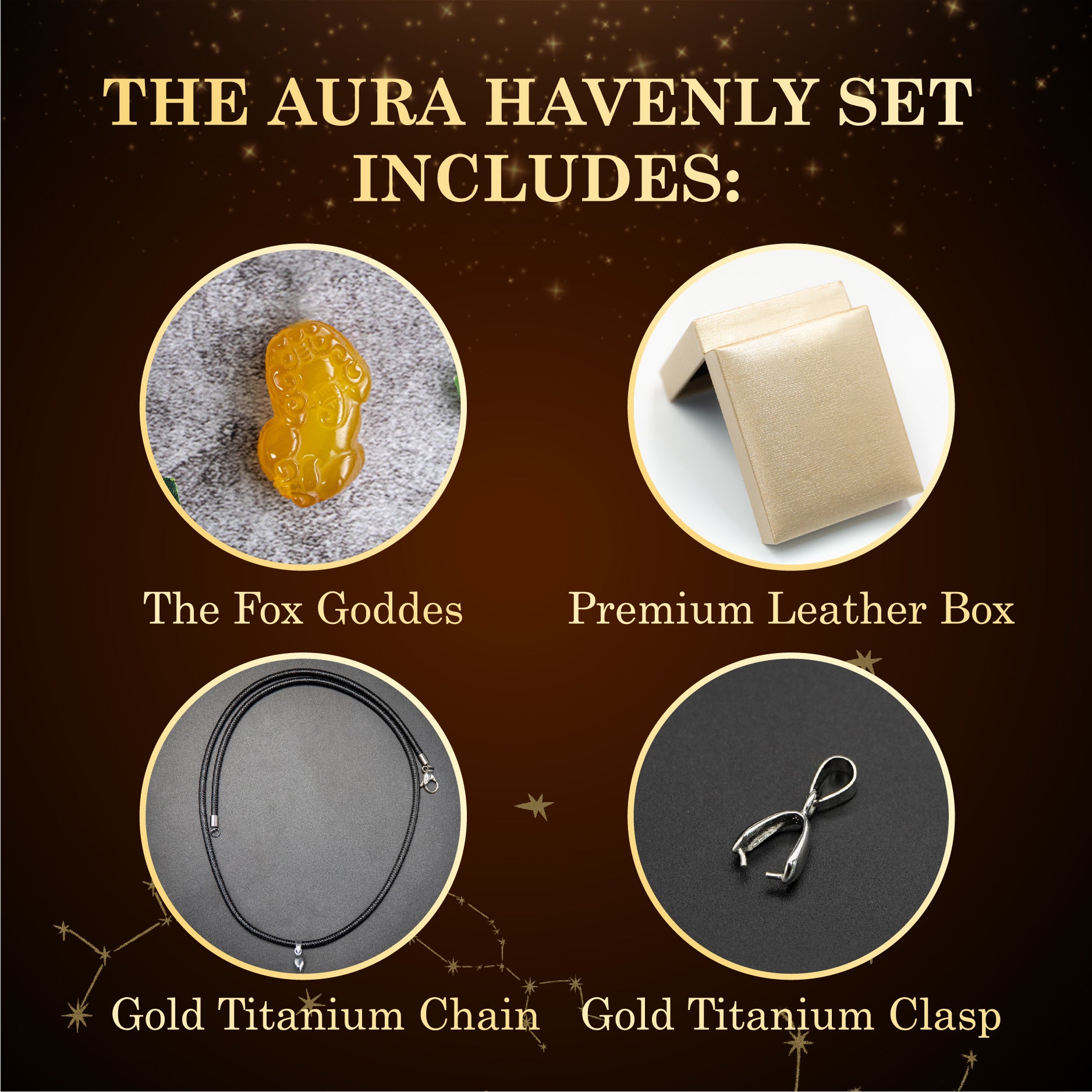 Aura Havenly "Wealth and Power Energy" Golden Pixiu Necklace