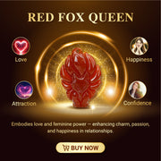 Aura Havenly "Passion and Vitality Energy" Red Fox Queen Necklace