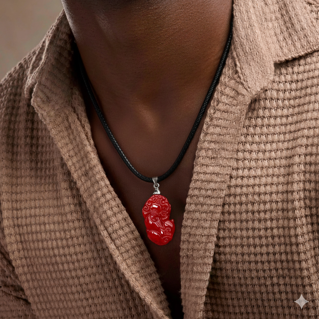Aura Havenly "Courage and Fortune Energy" Red Pixiu Necklace
