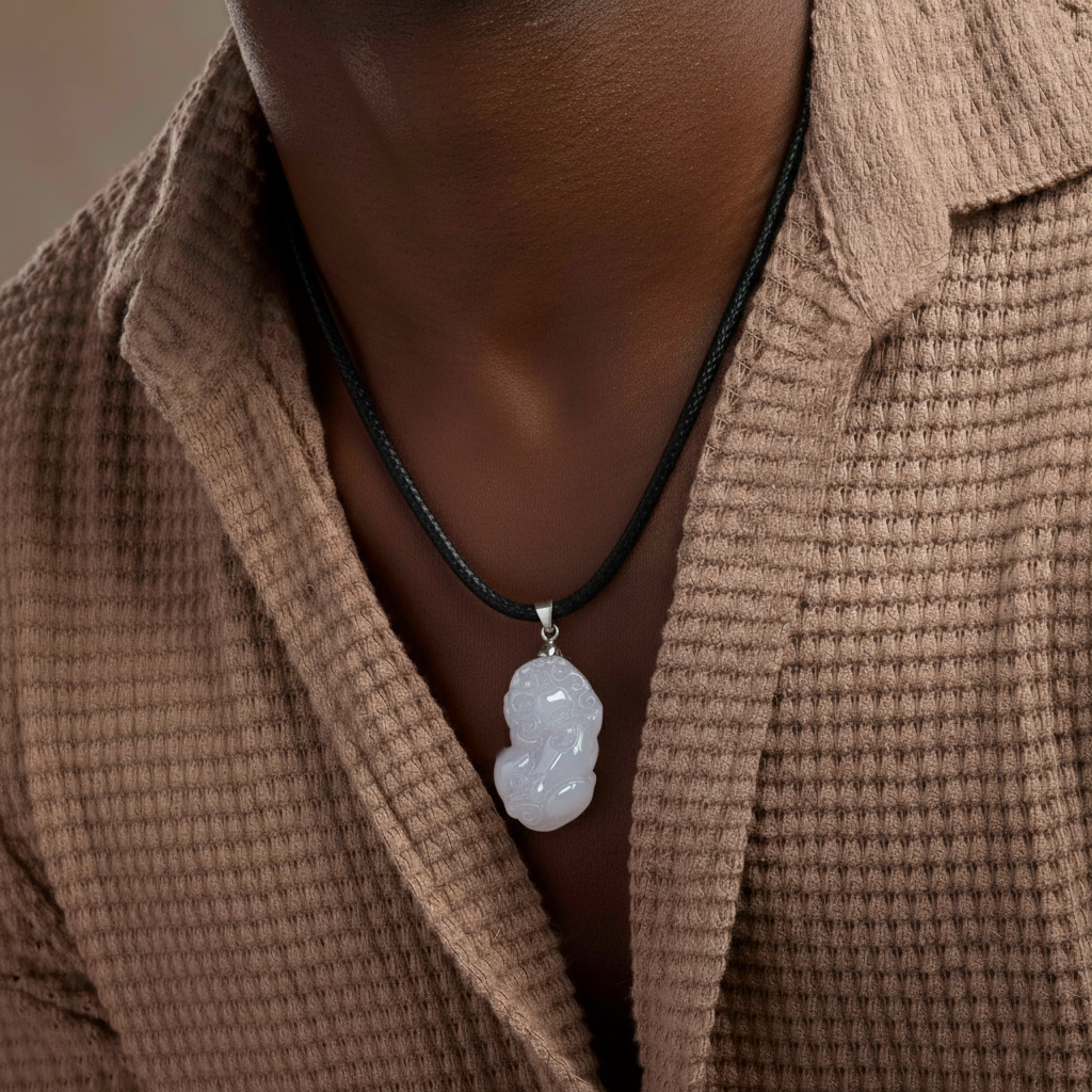 Aura Havenly "Clarity and Protection Energy" White Pixiu Necklace