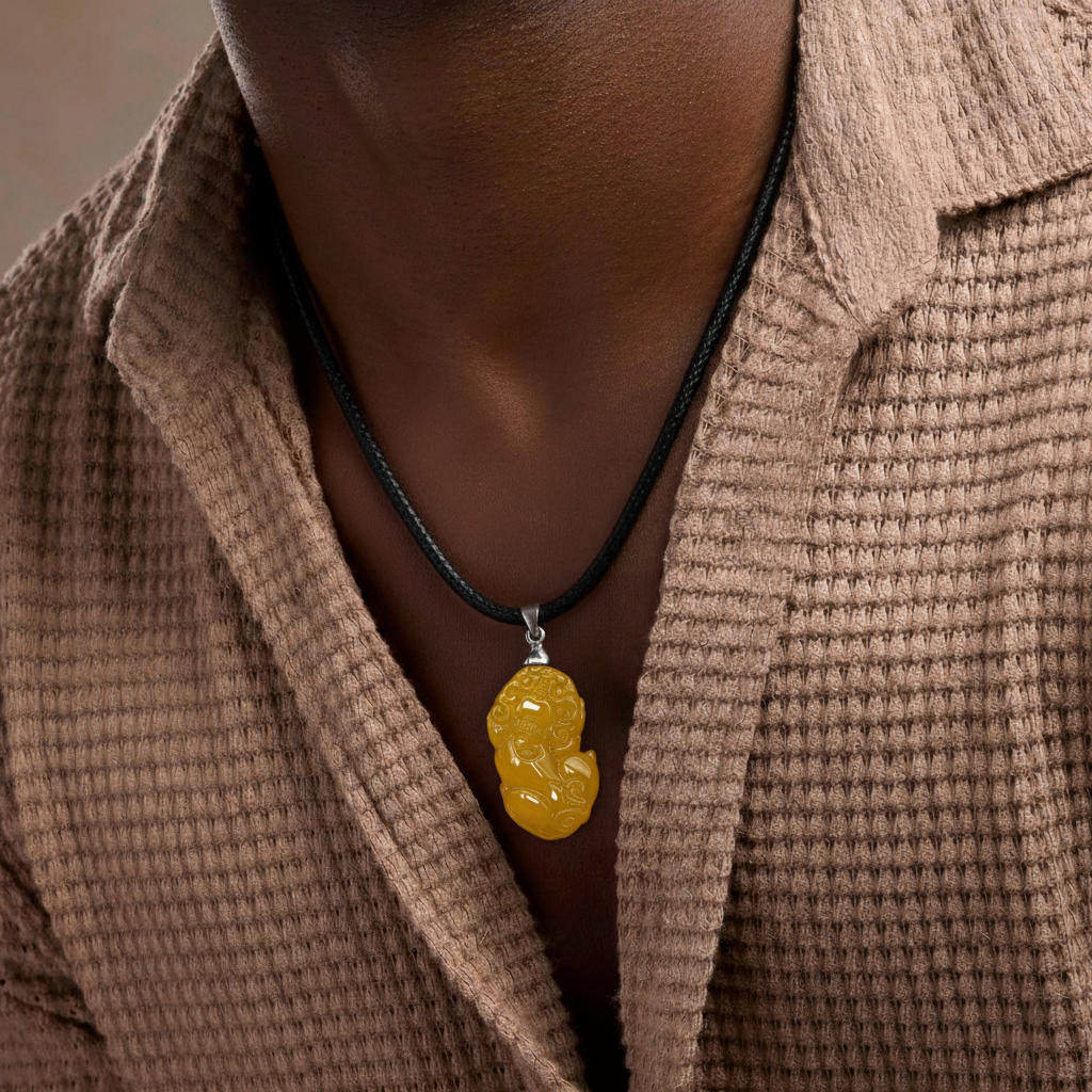 Aura Havenly "Wealth and Power Energy" Golden Pixiu Necklace