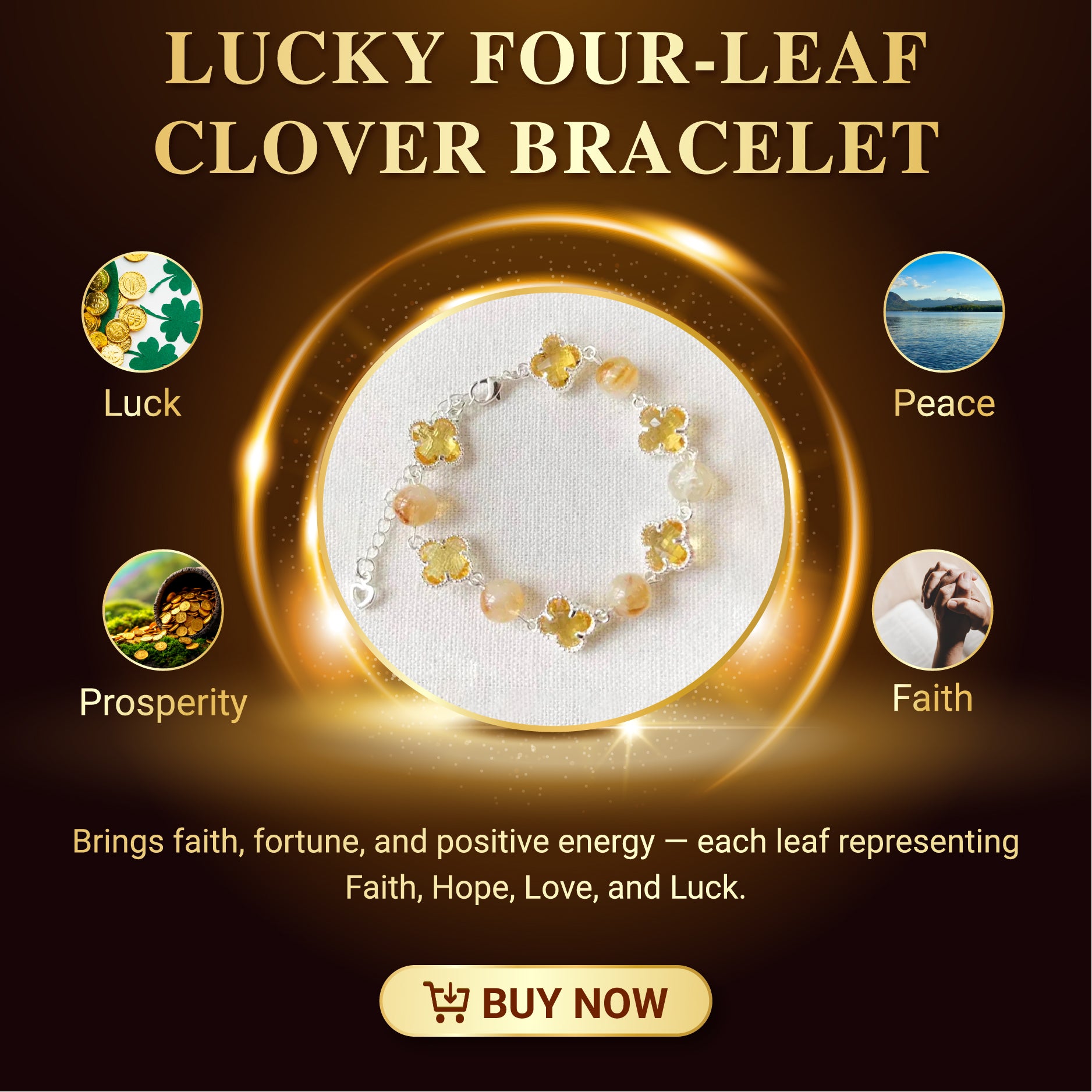 LUCKY FOUR-LEAF CLOVER BRACELET